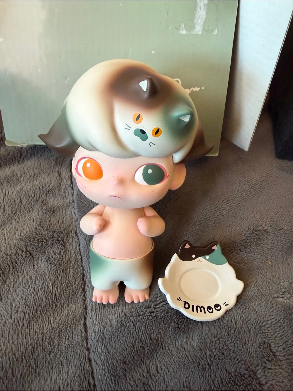 2021 Highly collectible Dimoo World Blue Calico Cat. Open box